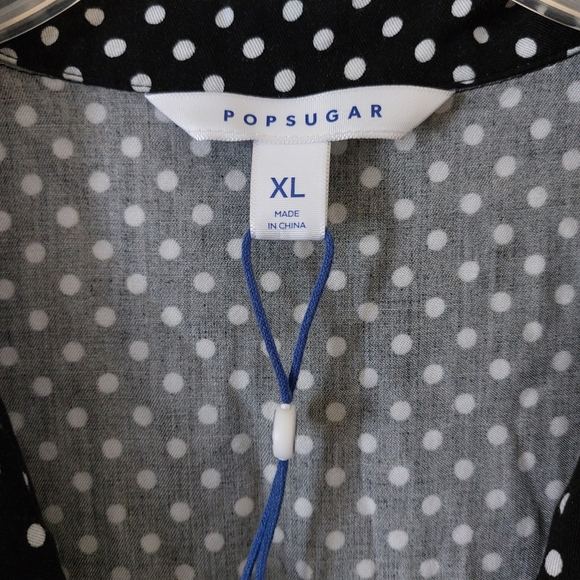 Popsugar Black White Polka Dot Sleeveless Skinny Leg Romper Jumpsuit XL - Picture 10 of 14
